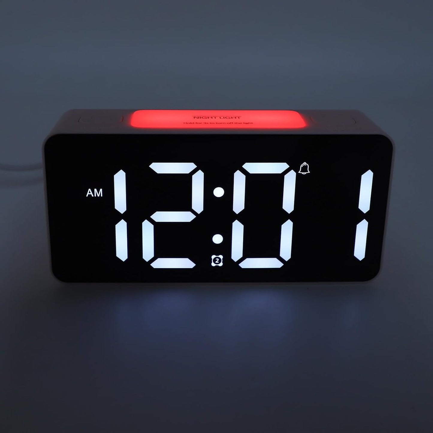 Pongnas Vibrating Alarm Clock with Bed Shaker for Sleepers LED Display 15 Color Modes Dual Alarms 5 Volume Levels 12 24 Hour Format Snooze Function