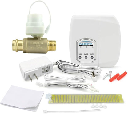 FloodStop Water Heater Leak Detector Kit, 3/4" Press x Press | Automatic Water Shut-Off and Visual/Audible Alarms