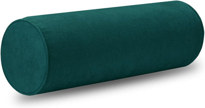 Cylinder Round Memory Foam Support Pillows Cervical Neck Roll Pillow with Pillowcase Soft, Comfortable and Breathable for Sleeping, Chair, Car, Sofa，Travel (Navy Blue, 24X6)