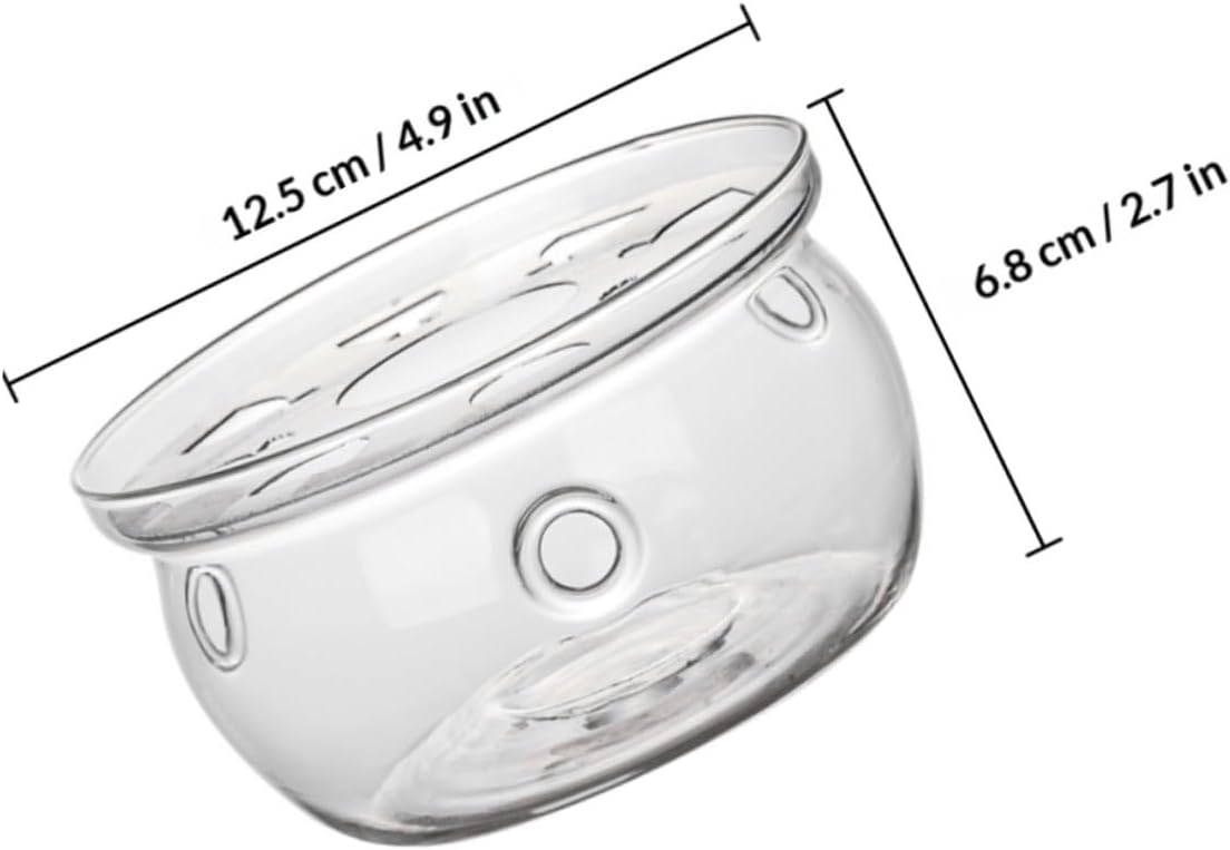 INOOMP Household Glass Teapot Warmer with Borosilicate Heating Base, Desktop Tea Warmer Accessory for Tea Ceremony and Restaurant Use, Heat-Resistant Glass Heating Stand