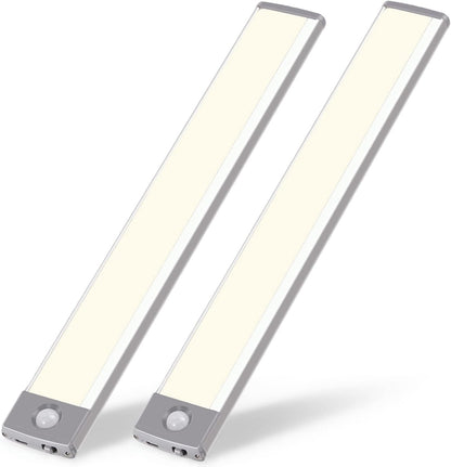 Rechargeable Motion Sensor Led Lights Ultra Thin Softer Under Counter 54-LED Closet Lighting Battery Operated Light Kitchen Under Cabinet Lighting Stick On Lights Night Light Wireless Light (2PACK)
