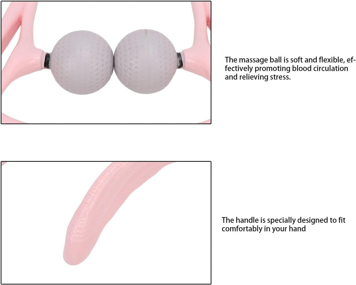 Dual Point Shiatsu Neck Massager Ergonomic Handle Deep Tissue Neck Shoulder Massager for Home Office