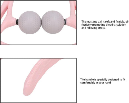 Dual Point Shiatsu Neck Massager Ergonomic Handle Deep Tissue Neck Shoulder Massager for Home Office