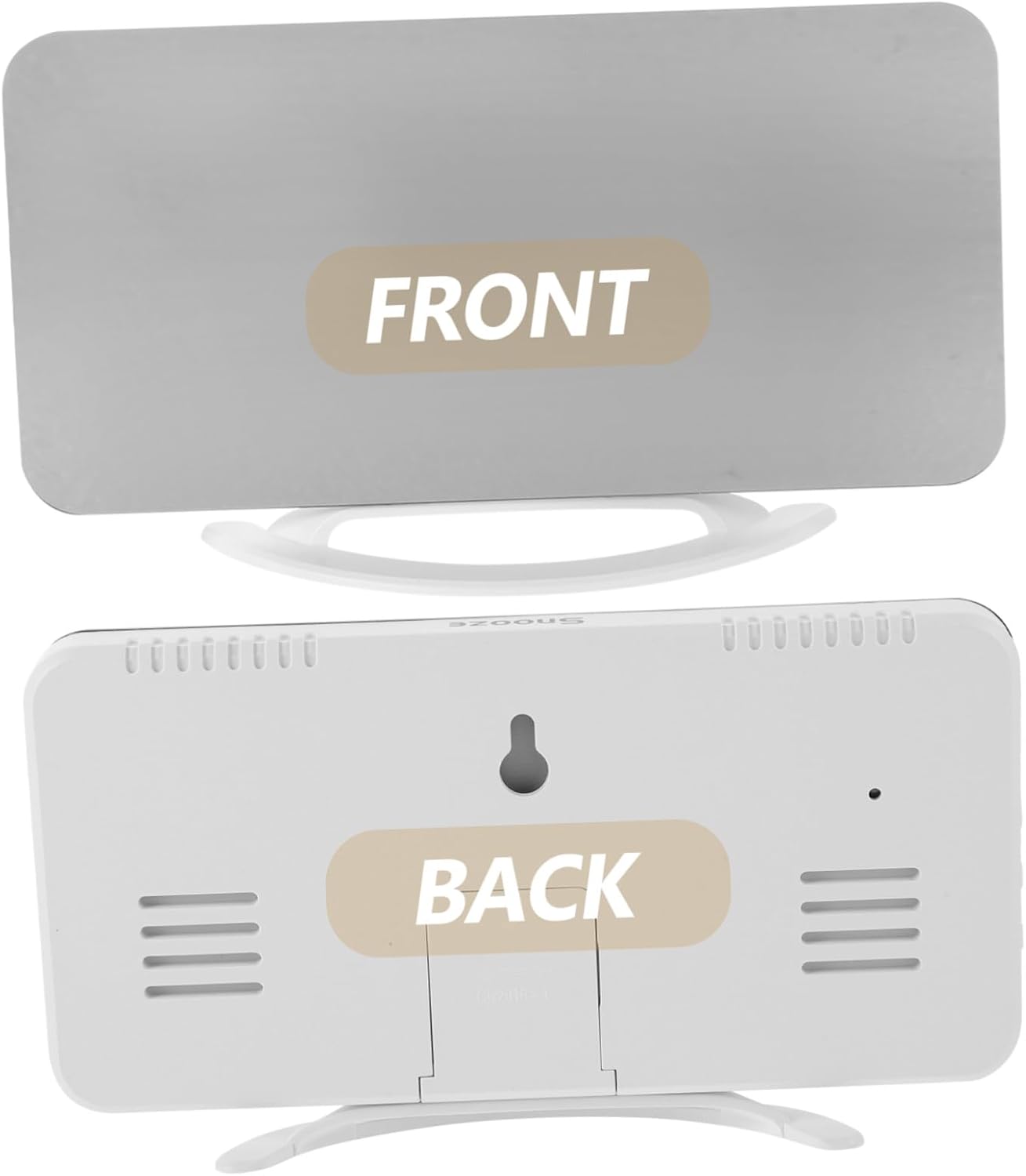 Digital Vibrating Alarm Clock with Bed Shaker, Large Mirror Display Dual Alarm Clock for Bedrooms and Offices, RGB Backlight, Snooze Function, Suitable for Heavy Sleepers and Deaf