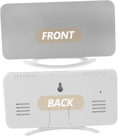 Digital Vibrating Alarm Clock with Bed Shaker, Large Mirror Display Dual Alarm Clock for Bedrooms and Offices, RGB Backlight, Snooze Function, Suitable for Heavy Sleepers and Deaf