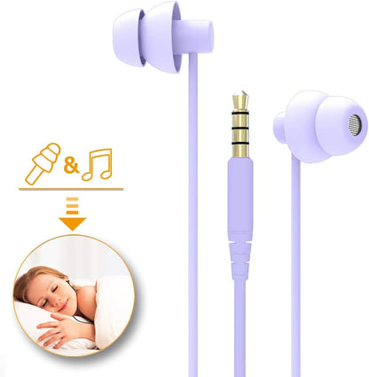 MAXROCK Sleep Earbuds,Ultra Soft Lightweight Sleep Earphones Headphones with Volume Control and Mic for Insomnia, Side Sleeper, Snoring, Air Travel, Meditation & Relaxation (Acid Blue)