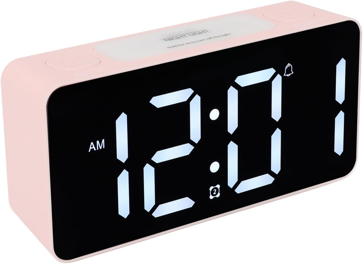 Yinhing Extra Loud Alarm Clock with Bed Shaker, Large LED Display Vibrating Alarm Clock for Heavy Sleepers, with 15 Color Modes 5 Volume Levels 3 Brightness Levels