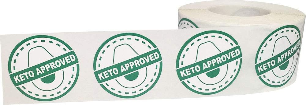 Keto Approved Food Rotation Labels 1.25 Inch Round Circle Dots 500 Adhesive Stickers