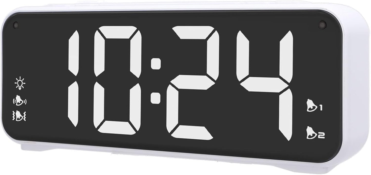 Extra Dual Alarm Clock with Bed Shaker LED Display Bed Shaking Alarm Clock Snooze Function for Heavy Sleepers