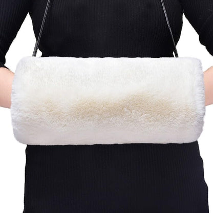 Faux Fur Hand Muffs for Women Winter Warm Arm Hand Warmer Gloves Arms Warmer Fluffy Warm Faux Fur Muffs with Strap