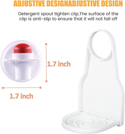 2 Pack Detergent Cup Holder Anti-Slip Detergent Drip Catcher Thick Plastic Laundry Drip Tray Catcher No More Leaks or Mess Laundry Room Gadget for Softener(White foldable)