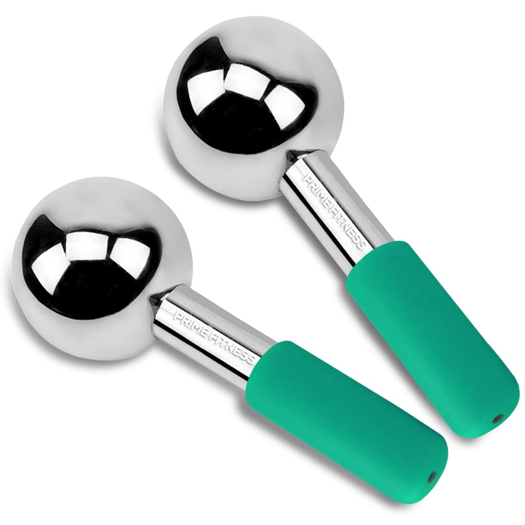 Ice Globes for Facials | Unbreakable Steel Cooling Roller | Cryo Sticks for Face | Massager for Face Neck & Eyes | Skin Care for Dark Circles, Puffiness, Wrinkles, Collagen Production (White)