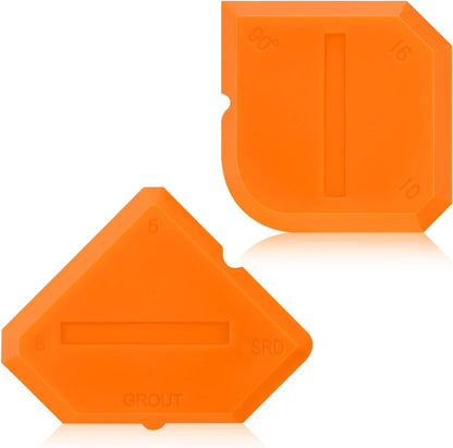 Outus 2 Pieces Caulking Tool Set Silicone Sealant Grout Tool for Kitchen Bathroom Floor Sealant Sealing(Orange)