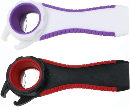 2 pack 5-in-1 Multi Function Plastic Grip Bottle Opener- Easily Opens Twist Caps, Bottle Caps, Canning Lids and Can Tabs (Black)
