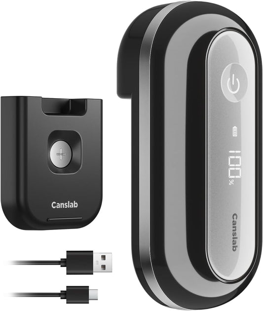 Canslab Retro Rechargeable Electric Can Opener, LED Battery Track&Auto Stop | True One-Touch Operation, Wall-Mountable Small Size, Side Cut Smooth Edge, USB Rechargeable, for Seniors with Arthritis, Red