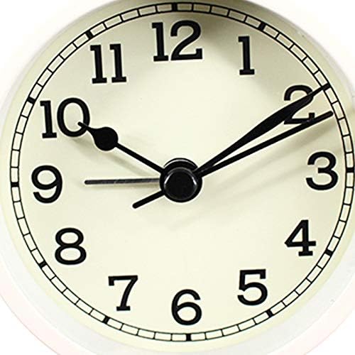 3" Round Quartz Analog Metal Alarm Clock Silent Non Ticking Desk Clock