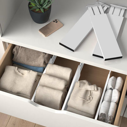 6-Pack Deep Drawer Dividers 4-Inch High Dresser Drawer Organizer, Bamboo | Adjustable 11.5-17 Inch Spring-Loaded Separators for Clothes, Utensils, Socks, Bedroom, Bathroom, Kitchen, Office, No Tools