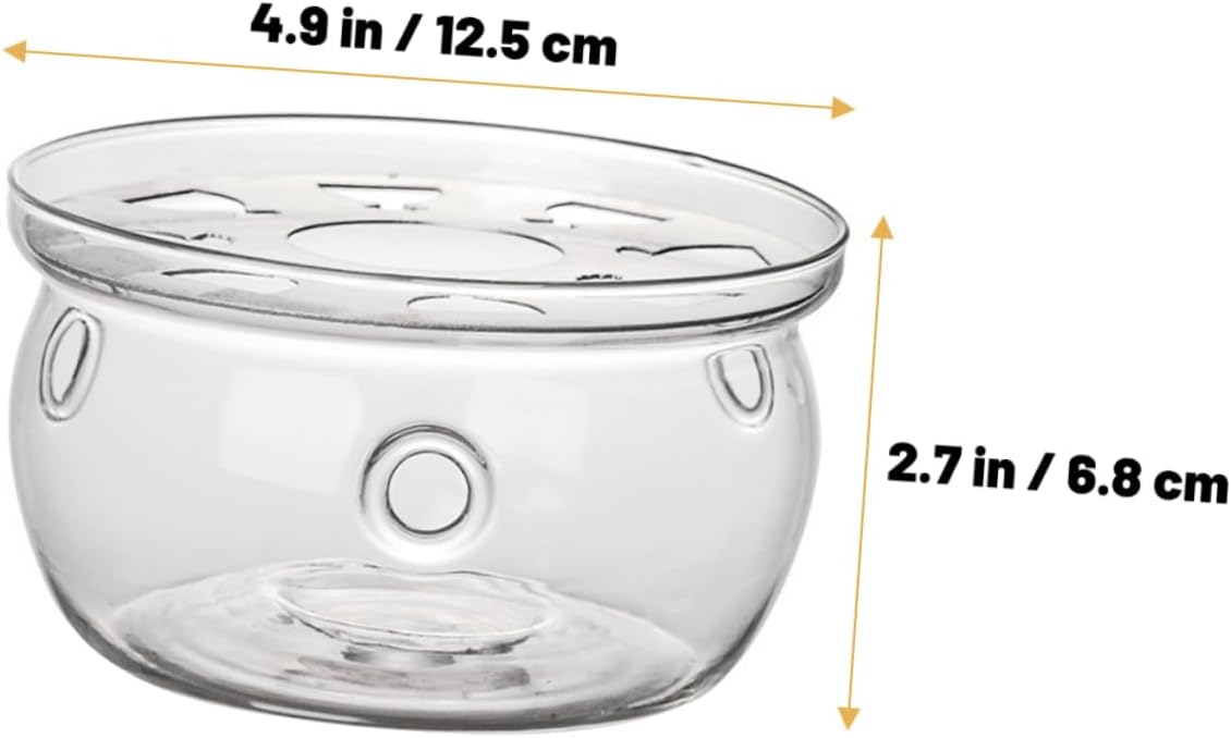 Glass Teapot Warmer with Heating Base Practical Desktop Tea Warmer for Home Use Convenient for Warming Tea and Food Compact Design for