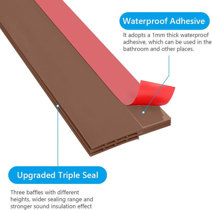 Ainiv Door Draft Stopper Under Door Seal, 2" W x 39" Cutable Soundproof Door Seal, Adhesive Under Door Sweep Weather Stripping Soundproof Kit, Under Door Draft Stopper Seals Anti-Collision-Black