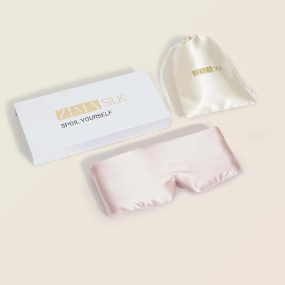 ZIMASILK 22 Momme 100% Mulberry Silk Sleep Mask - Full Silk Filled | Ultra-Soft & Breathable, Face-Hugging Blackout Eye Cover for Sleeping ( Pink )