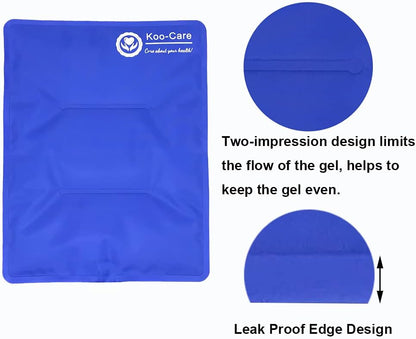 Koo-Care Large Flexible Gel Ice Pack for Injuries Reusable Hot Cold Compress - Fit for Shoulder Arm, Back, Hip, Knee, Shin, Foot Pain Relief, Swelling, Physical Therapy (L, 11" x 14") Pack of 2