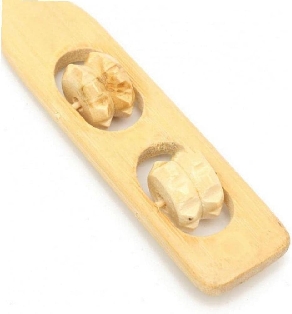 Bamboo Back Scratcher Wooden Body Roller Stick Manual Long Handle Massager for Neck Back Shoulder