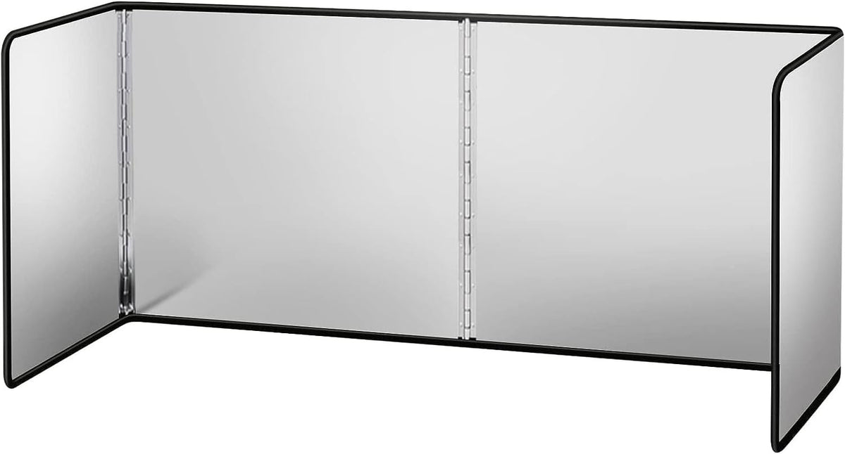 Splatter Guard for Frying Non-Stick 3 Sided Foldable Grease Splatter Screen Stainless Steel Backsplash Anti Splatter Shield Guard for Stove Screen Protector for Frying Stove Top Wall L ANGINORLD