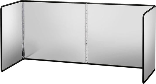 Splatter Guard for Frying Non-Stick 3 Sided Foldable Grease Splatter Screen Stainless Steel Backsplash Anti Splatter Shield Guard for Stove Screen Protector for Frying Stove Top Wall L ANGINORLD