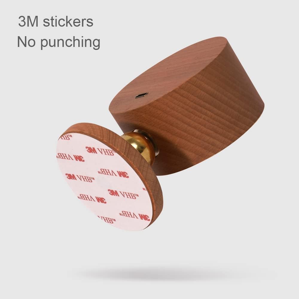 Wood Wall Sconce Cordless,Magnetic Wall Mounted(Sapele)