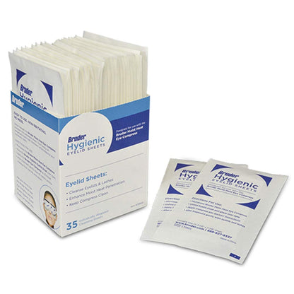 Bruder Hygienic Eyelid Micro Fine Sheets 35 Count | Individually Wrapped, Untreated
