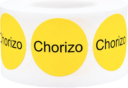 Yellow with Black Carnitas Circle Dot Adhesive Stickers, 1 Inch Round Labels, 500 Total Stickers