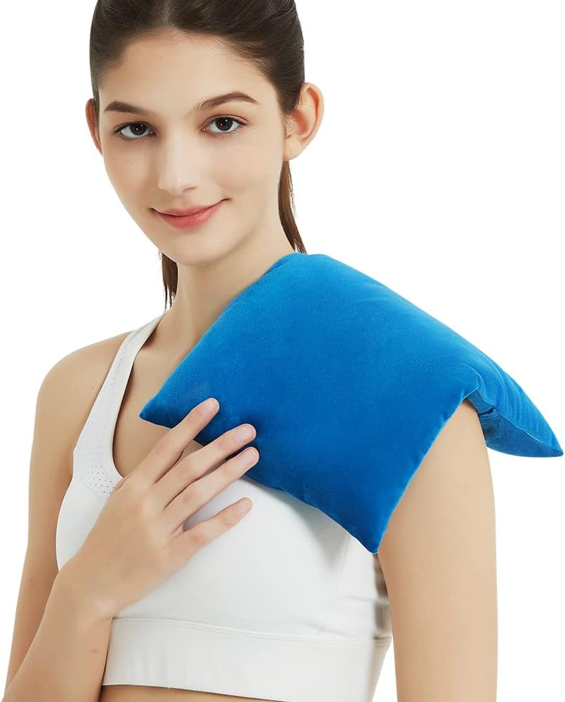 MORLIDEN Microwavable Heated Neck Wrap Warmer and Shoulder Weighted Heating Pad Microwave for Hot and Cold Compress - Purple