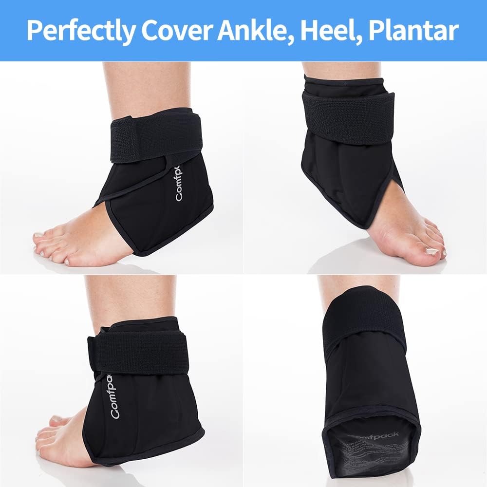 Comfpack Heel Ice Pack Wrap for Plantar Fasciitis Relief, Ankle Ice Pack | FSA Eligible, Ice Pack for Injures Reusable, Gel Cold Pack Warp for Achilles Tendonitis, Swelling, Ankle Sprain, Heel Pain