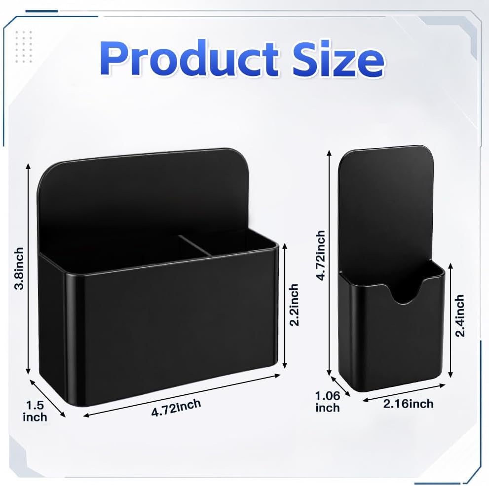 Magnetic Pen Holder, 2 Pack Magnetic Dry Erase Marker Holder, Black Strong Magnetic Marker Holder Pen Pencil Organizer for Whiteboard, Refrigerator, Office, Locker Accessories, Classroom Must Haves