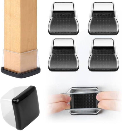 Ezprotekt Chair Leg Sliders for Carpet, 24 Pcs Square Chair Glides for Carpet, Carpet Furniture Pads Stool Leg Protectors Caps, Carpet Furniture Glides Quickly and Easily (L Fit:1" - 1.4")