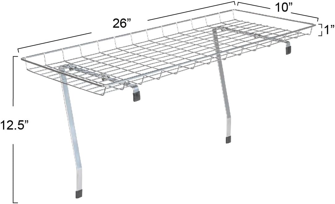 Household Essentials 05100 Rear Display Over-The-Washer Storage Shelf | Organize and Store Laundry Room Supplies | White