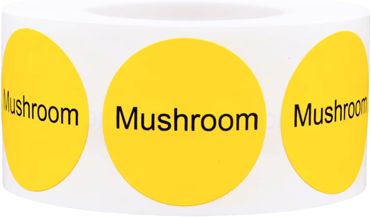 Yellow with Black Carnitas Circle Dot Adhesive Stickers, 1 Inch Round Labels, 500 Total Stickers