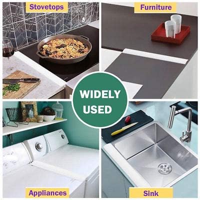 2 Pack Flexible Kitchen Stove Gap Covers, Silicone Gap Fillers Between Counter and Stovetop, Oven, Washer, Dryer, Easy to Wipe, Food Grade (Black, 21 Inches)