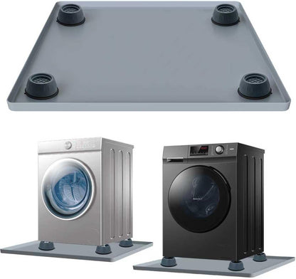 Washing Machine Drain Pan, 27x27 Inch Silicone Mat with Raised Edge | Waterproof Leak Protector Tray for Under Washer and Dryer, Anti-Slip and Foldable Laundry Room Mat