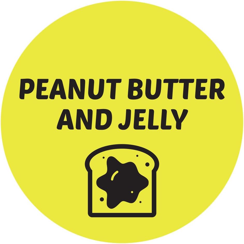 Ham & Cheese Stickers - 1 Inch Round Circle Food Labels in Bright Yellow for Restaurant Deli Food Truck Supermarket Grocery Store Stickers Food Menu Meal Choice Sticker Package Label - 300 Labels/Pack