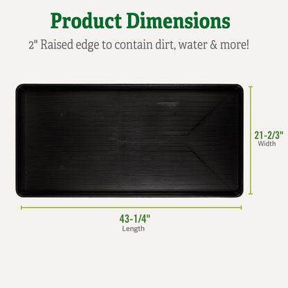 Gardeners Supply Company Large Boot Tray 2 Pack | Multi-Purpose All Weather Waterproof Indoor and Outdoor Shoes Mat Made with 100% Recycled Plastic | 46.5" L x 15.5" W and 2" Deep - Black