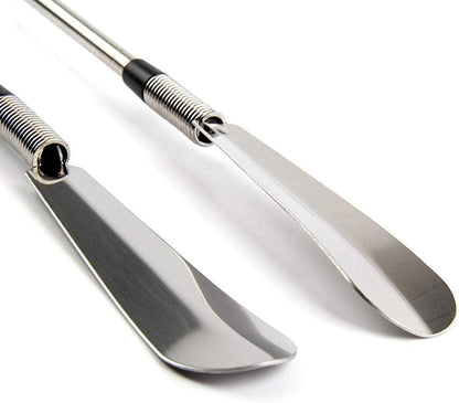 Fanwer Shoe Horn Long Handle for Seniors, Set of 2, Extendable (16" to 31") Metal Shoehorn, Wear Shoes without Bending, Suitable for People of Different Heights