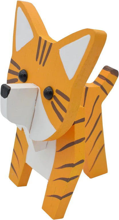 Creative Glasses Holder Stand, 3D Wooden Puzzle Animal Eyeglass Stand Home Office Desk Décor Gift (Cat)