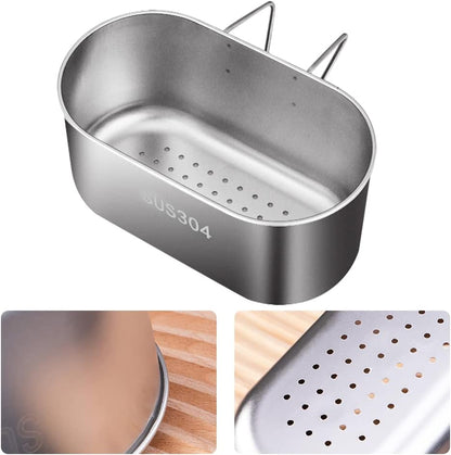 SYCOOVEN Stainless Steel Sink Drain Strainer Basket, Multifunctional Hanging Sink Strainer Colander Drain Basket Kitchen Sink Food Waste Filter and Wash Vegetables Fruits(Silver)