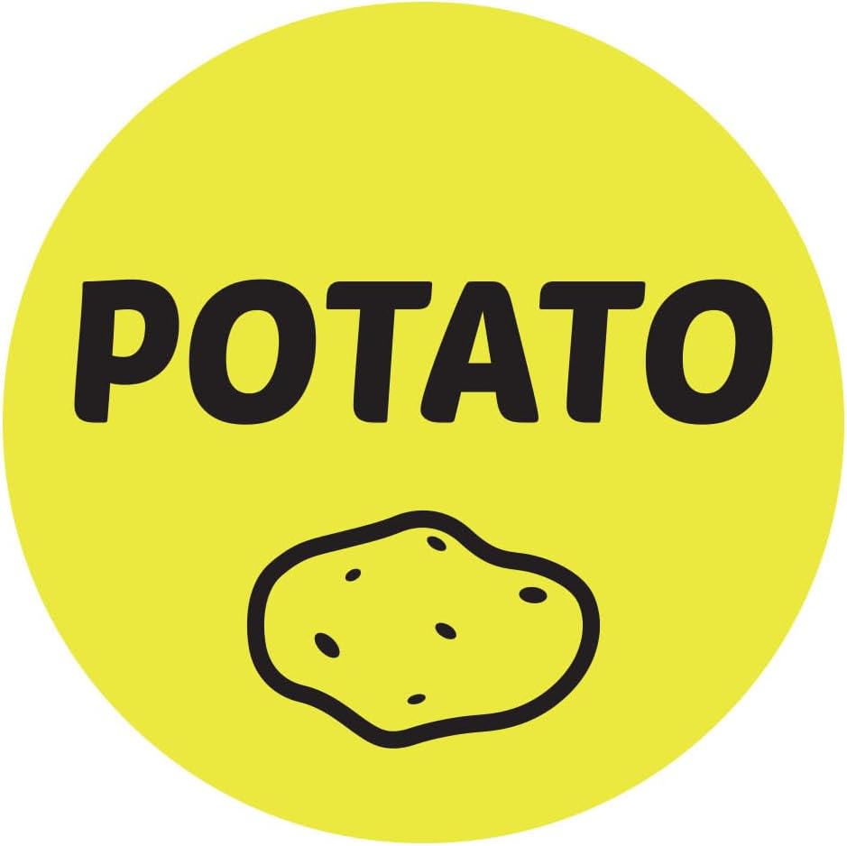 Ham & Cheese Stickers - 1 Inch Round Circle Food Labels in Bright Yellow for Restaurant Deli Food Truck Supermarket Grocery Store Stickers Food Menu Meal Choice Sticker Package Label - 300 Labels/Pack