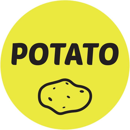 Ham & Cheese Stickers - 1 Inch Round Circle Food Labels in Bright Yellow for Restaurant Deli Food Truck Supermarket Grocery Store Stickers Food Menu Meal Choice Sticker Package Label - 300 Labels/Pack