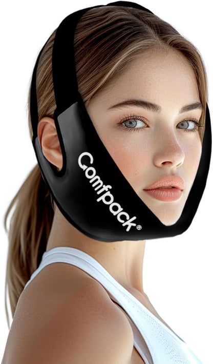 Comfpack Wisdom Teeth Ice Pack Head Wrap,Soft Double Side Jaw Face Ice Pack | Extra Large Jaw & Chin Ice Pack, Reusable Gel Hot Cold Therapy for TMJ, Oral Surgery, Face Swelling, Tonsillectomy Recovery