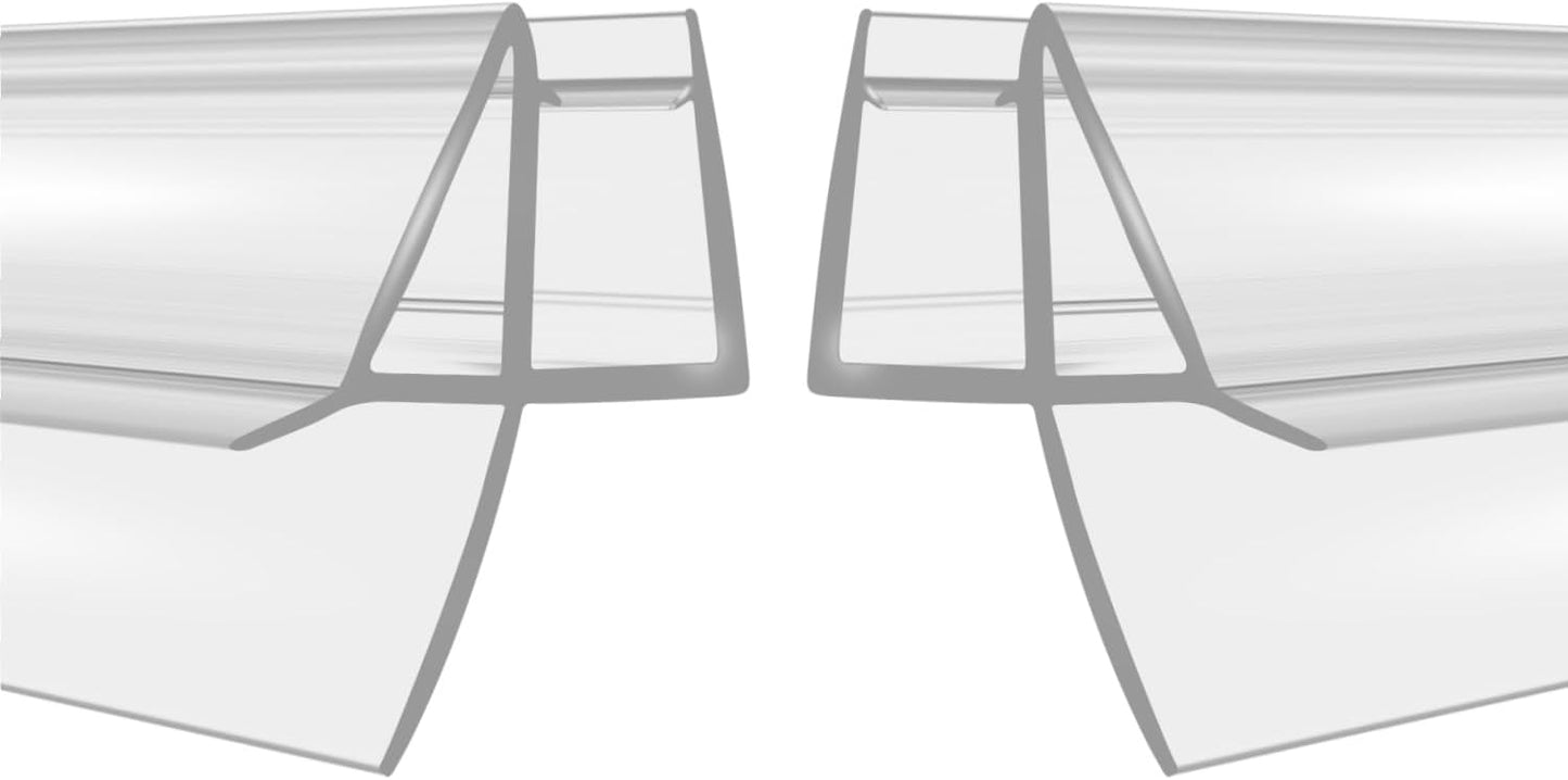 2-Pack Frameless Shower Door Bottom Seal (1/4'' X 39'') Clear Glass Shower Door Sweep Strip can Covers up to 23mm Gap - Stop Leaks