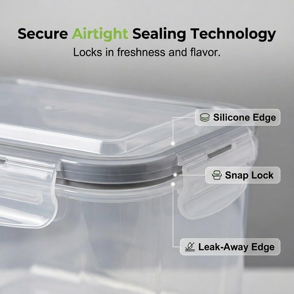 Fruit Storage Containers for Fridge with Removable Colanders and Lids | 4-in-1 Multifunctional transparent plastic produce containers, leakproof fridge organizers for Fruit, vegetables & meal prep