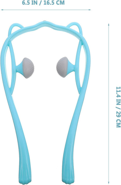 ARTIBETTER Cat-Shaped Neck Massage Roller Handheld Neck Massager Blue for Cervical Vertebra Relaxation and Muscle Relief